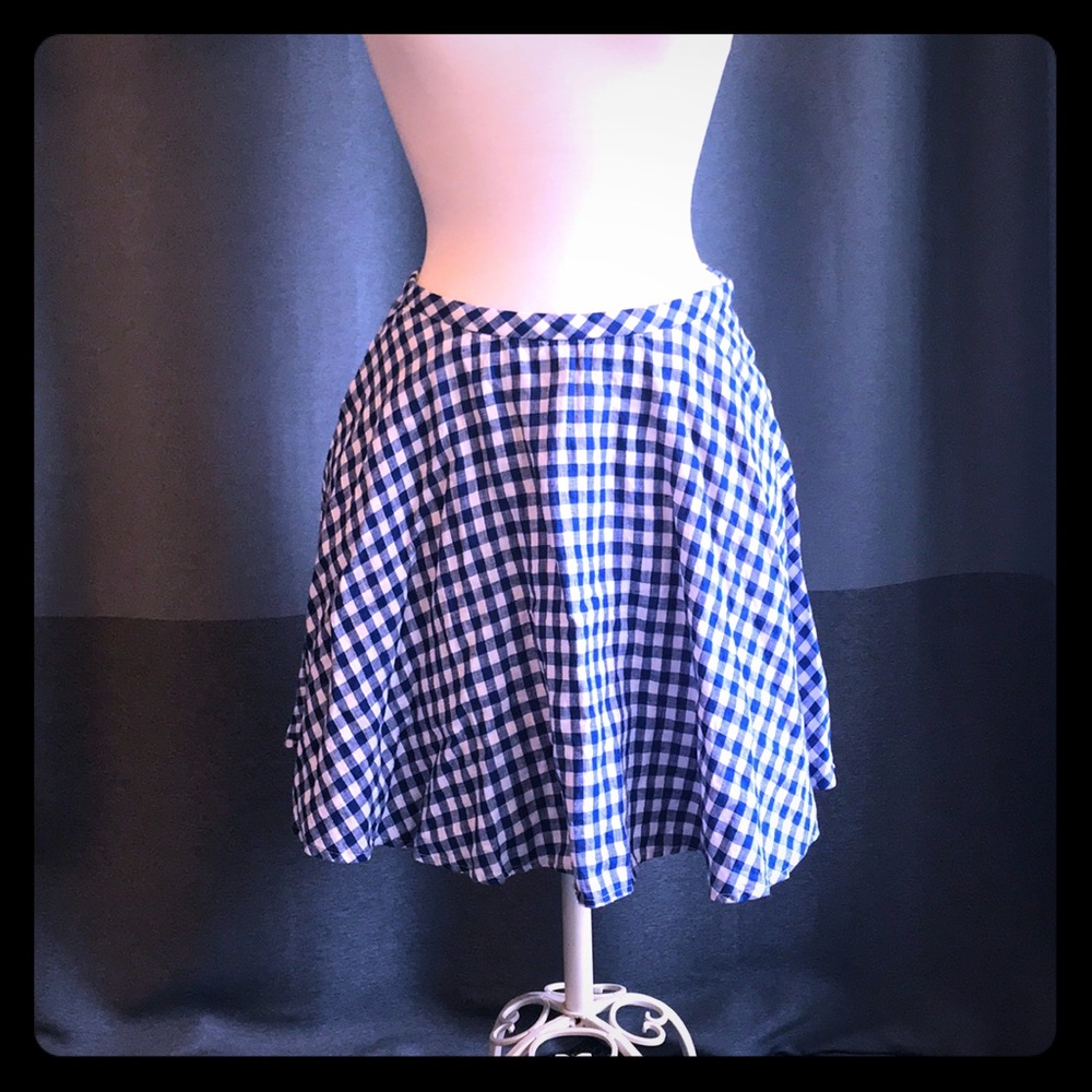 J. Crew Blue/White Gingham Check Skirt Size 4